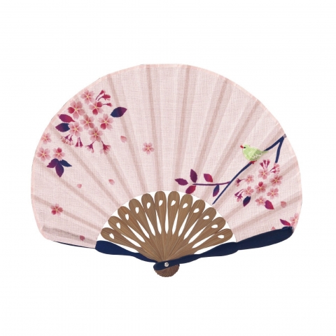 ～夏の涼風～ 扇子 メジロ桜【ピンク】単品 6619※クリックポスト利用可