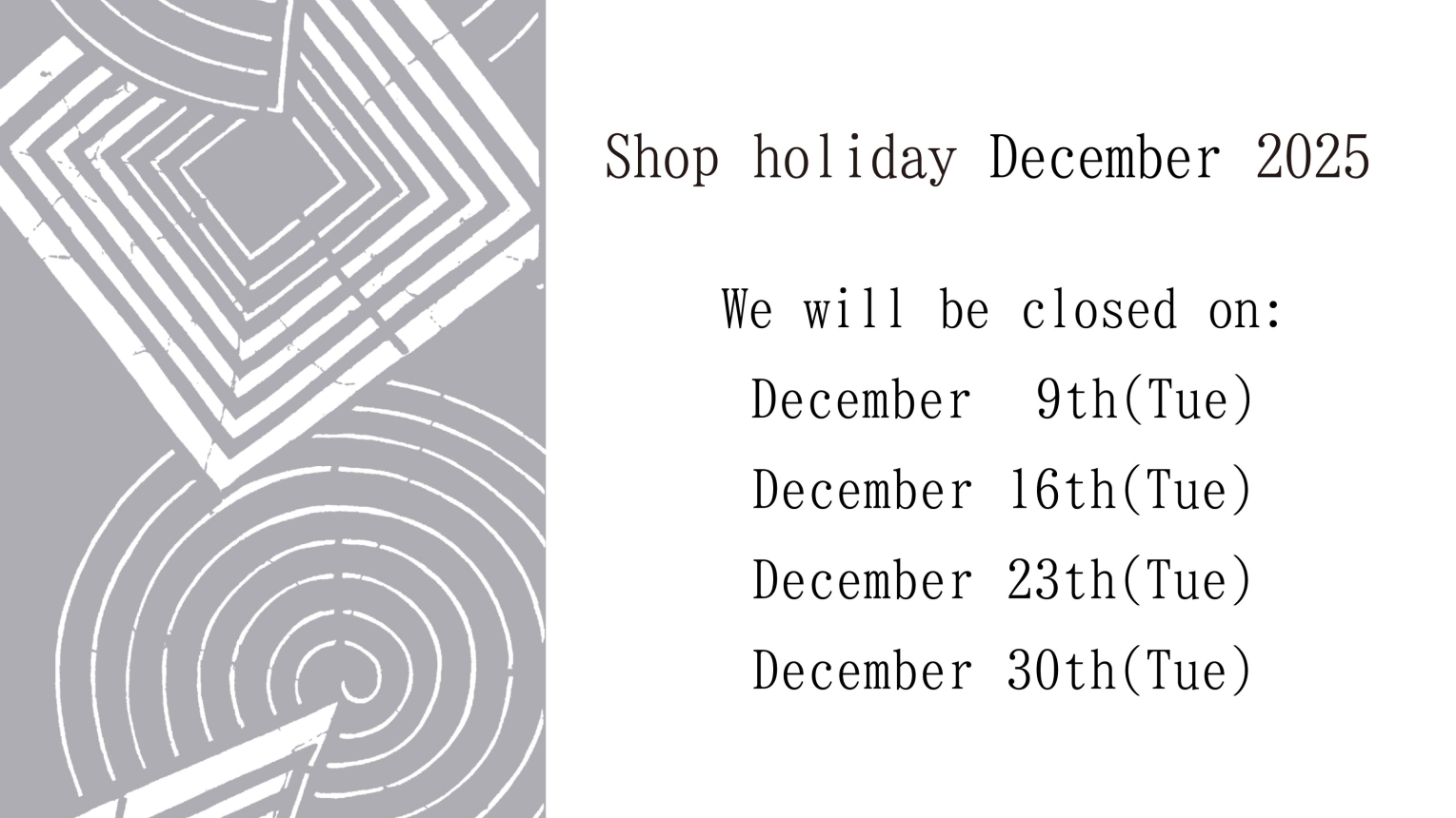 Regular holidays in December